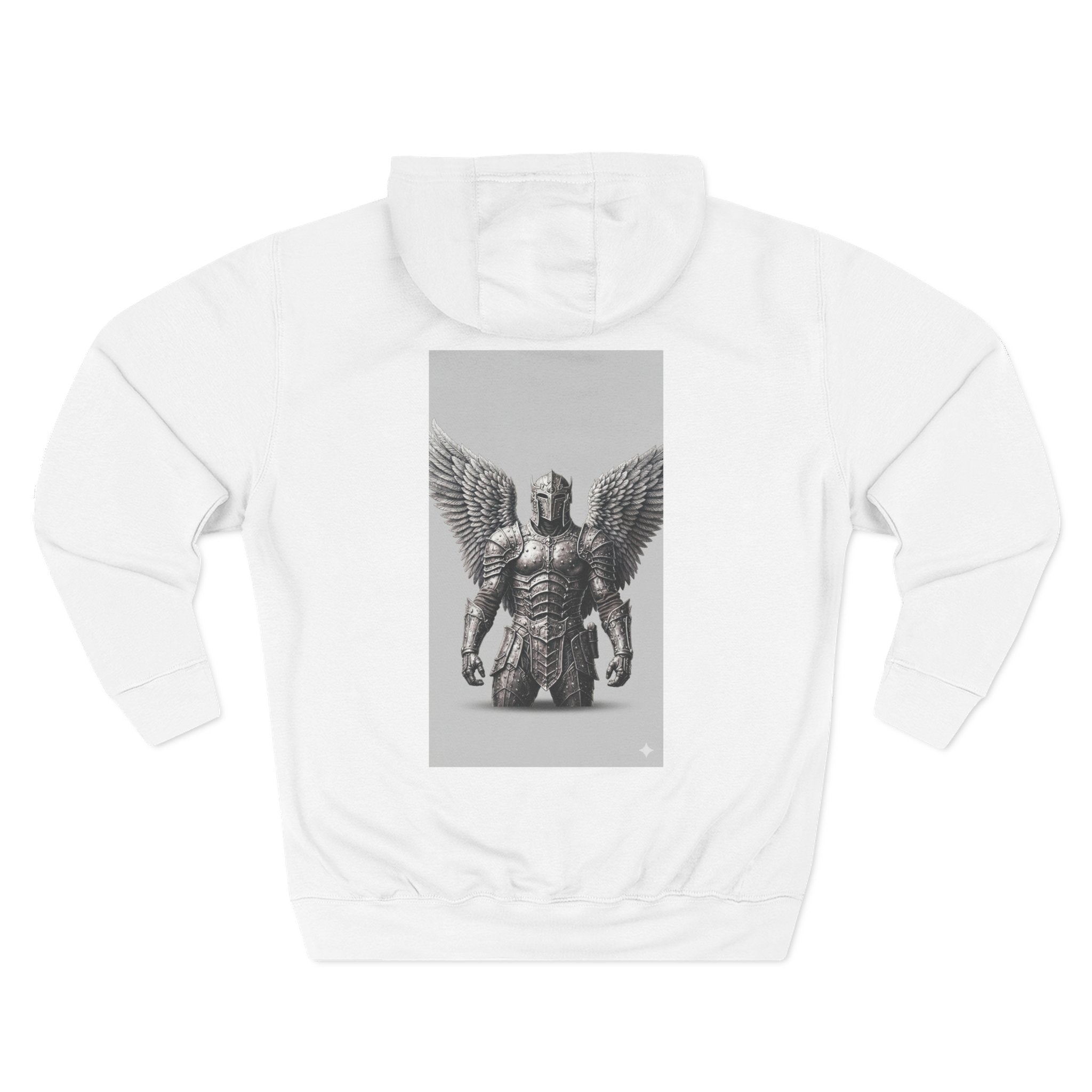 Angel Armor Hoodie — Gothic Winged Guardian Graphic Pullover.