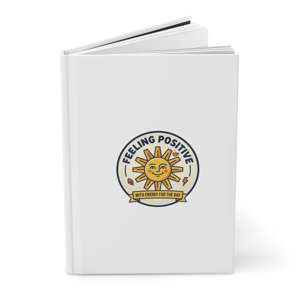 Feeling Positive Hardcover Journal — "Feeling Positive" Sun Graphic Notebook for Daily Gratitude & Affirmations.