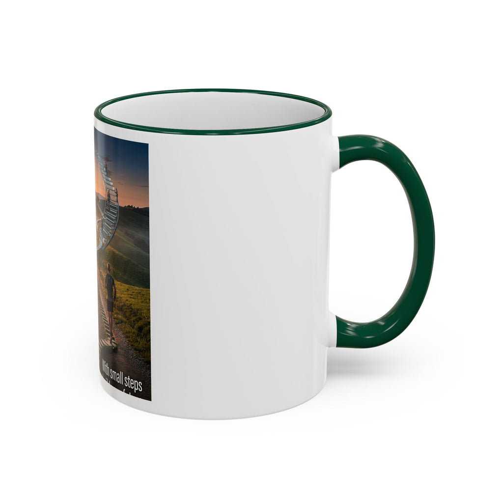 Motivational Journey Mug — "With small steps" Inspirational Coffee Cup