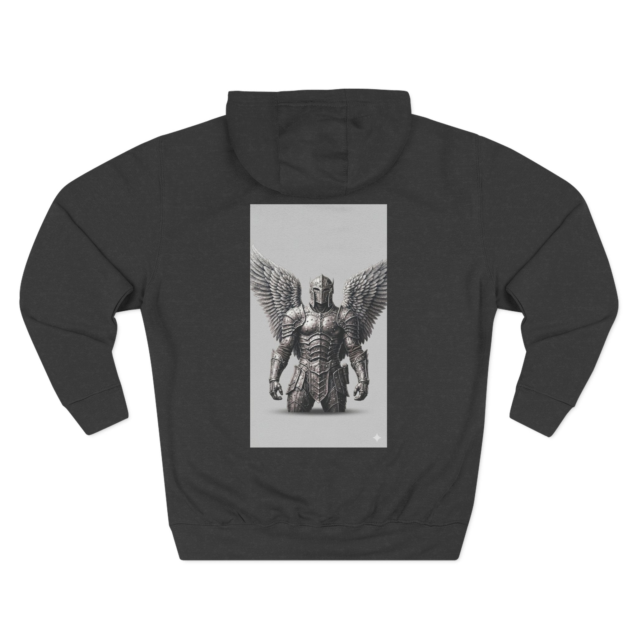 Angel Armor Hoodie — Gothic Winged Guardian Graphic Pullover