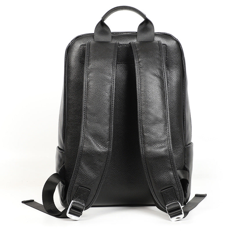 Men's Genuine Cowhide Leather Backpack – Large Capacity, Anti-Theft, Waterproof