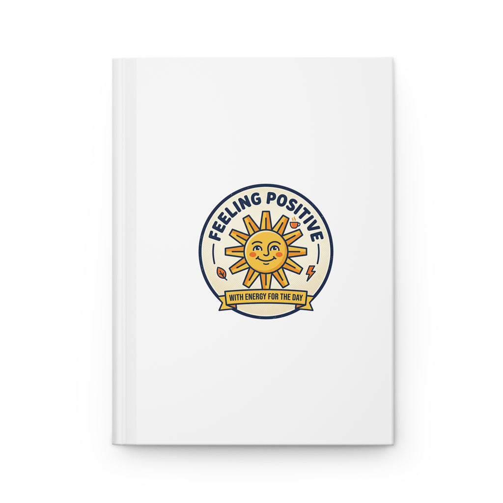 Feeling Positive Hardcover Journal — "Feeling Positive" Sun Graphic Notebook for Daily Gratitude & Affirmations.