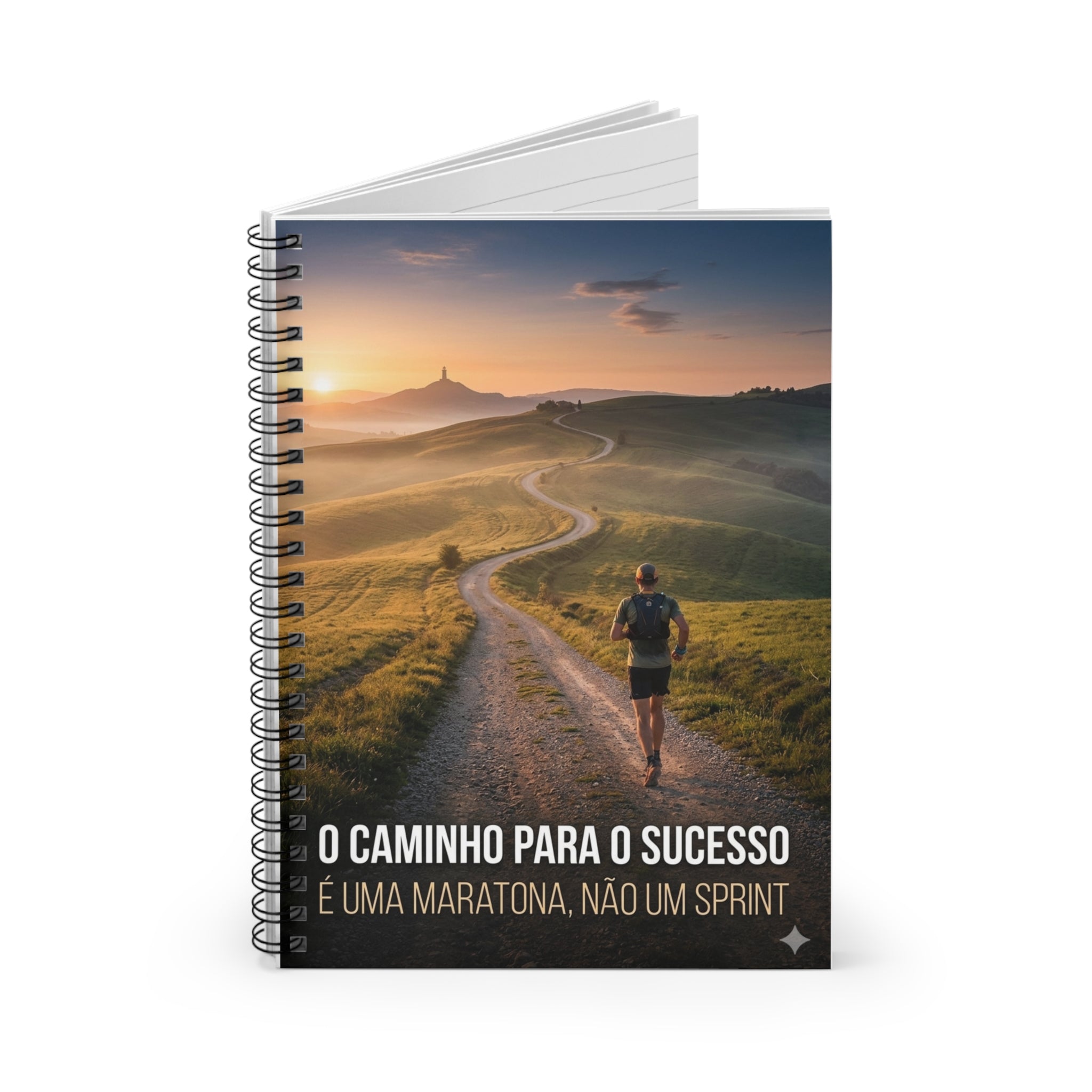 Notebook — "O caminho para o sucesso é uma maratona, não um sprint" Motivational Ruled Journal
