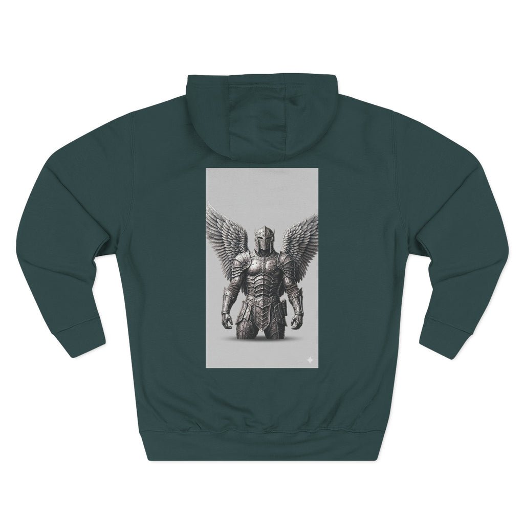Angel Armor Hoodie — Gothic Winged Guardian Graphic Pullover