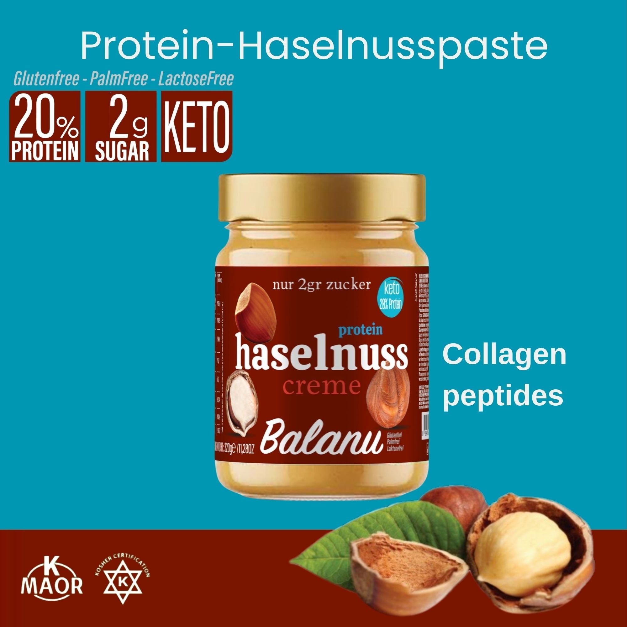 Hazelnut Protein Snack Bar 320g – High-Protein Sports Treat | Balanu
