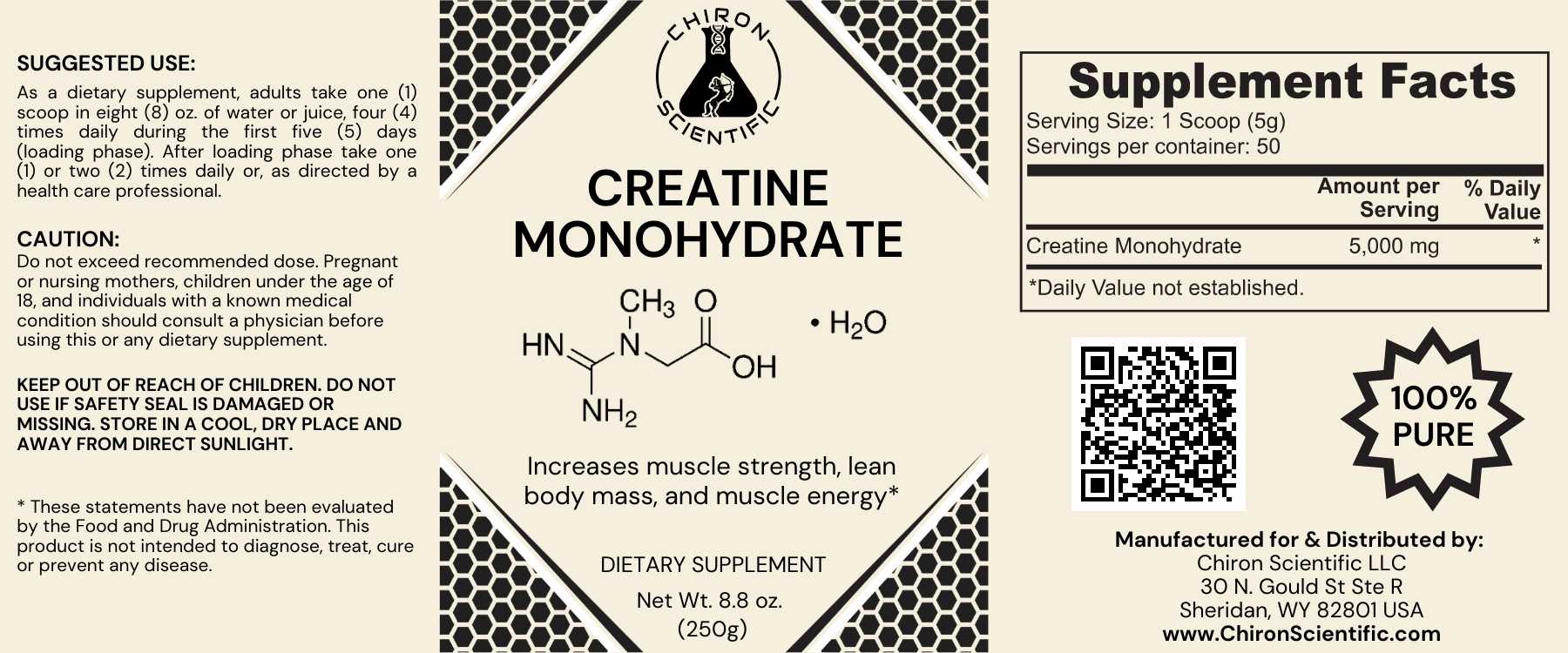 Creatine Monohydrate – Chiron  | Pure Sports Performance Supplement