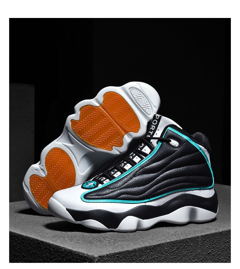 Fashion Thick Bottom Wear-resistant High-top Trendy Running Basketball Shoes.