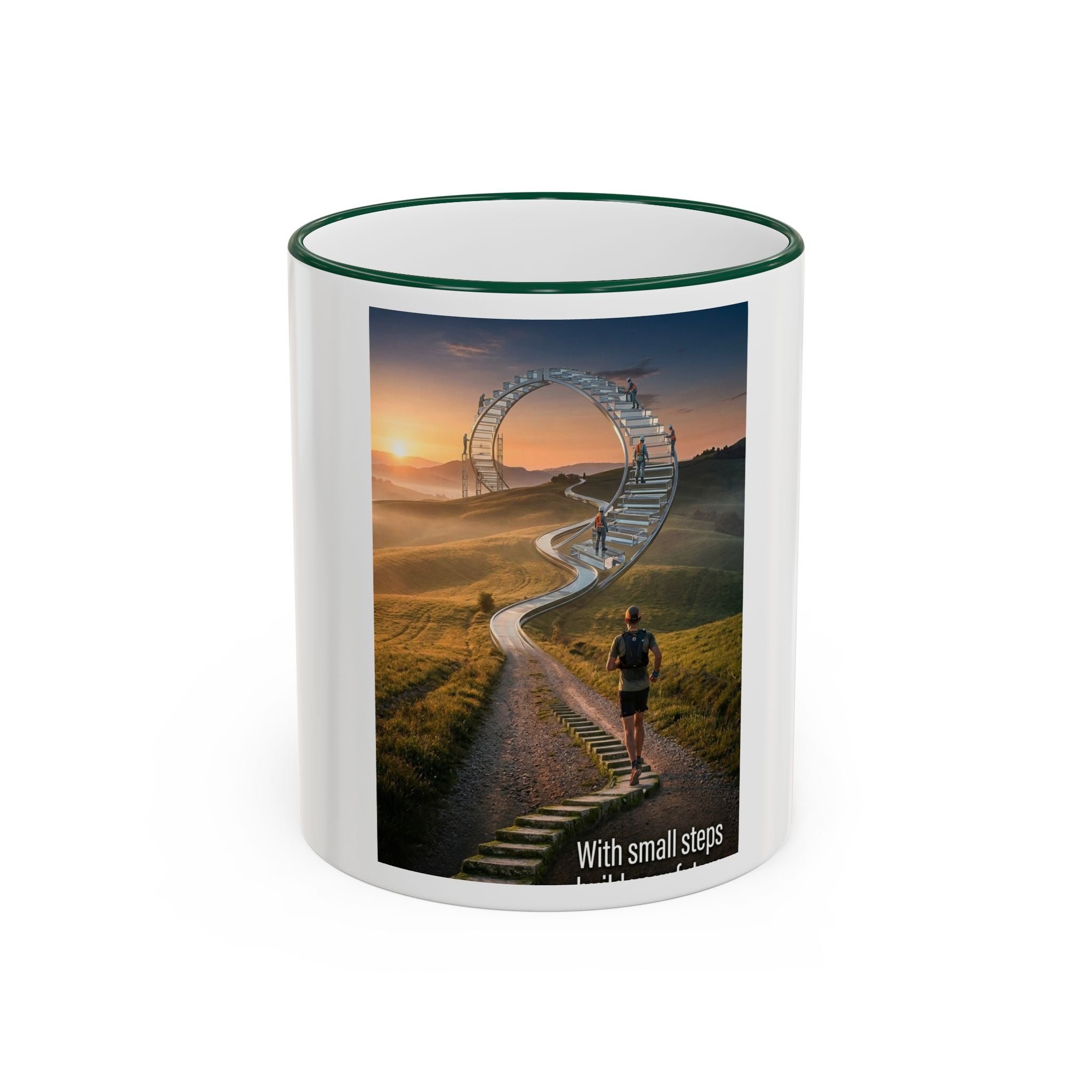 Motivational Journey Mug — "With small steps" Inspirational Coffee Cup