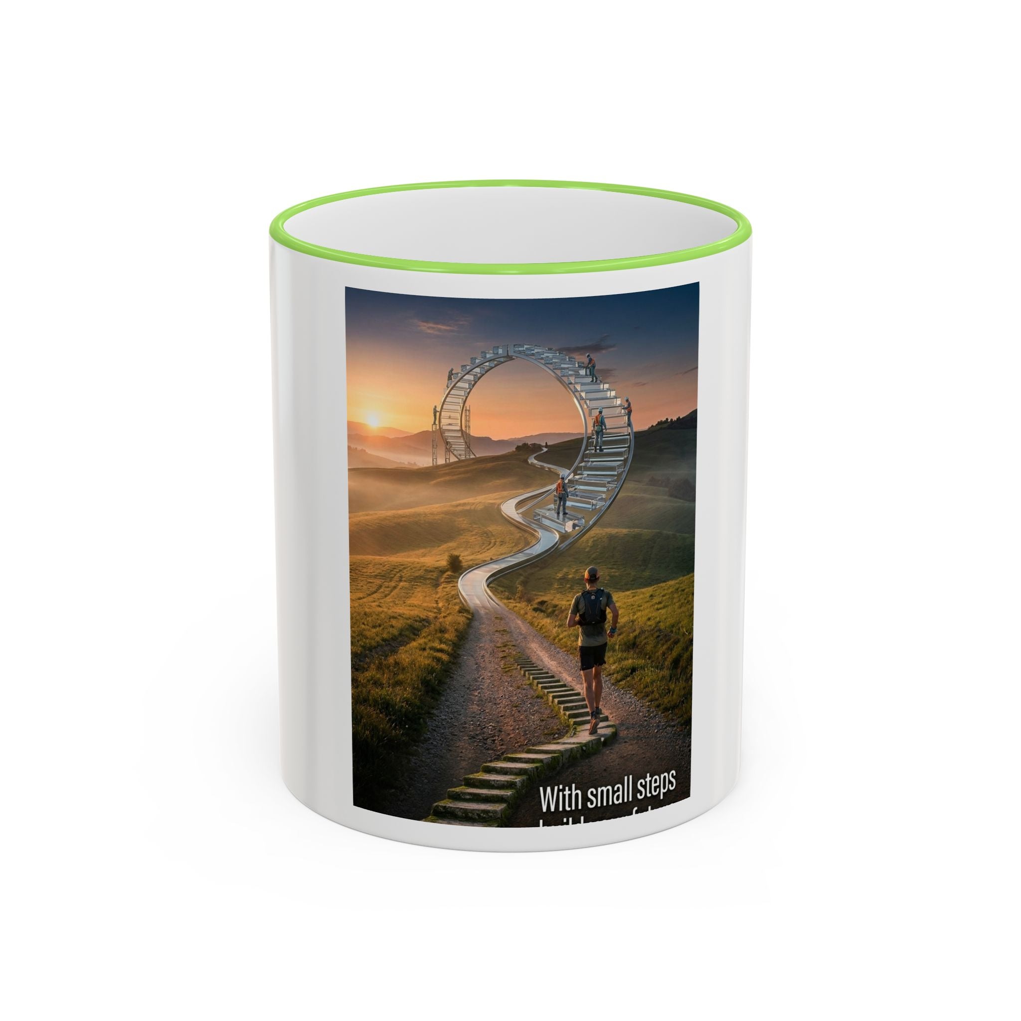 Motivational Journey Mug — "With small steps" Inspirational Coffee Cup