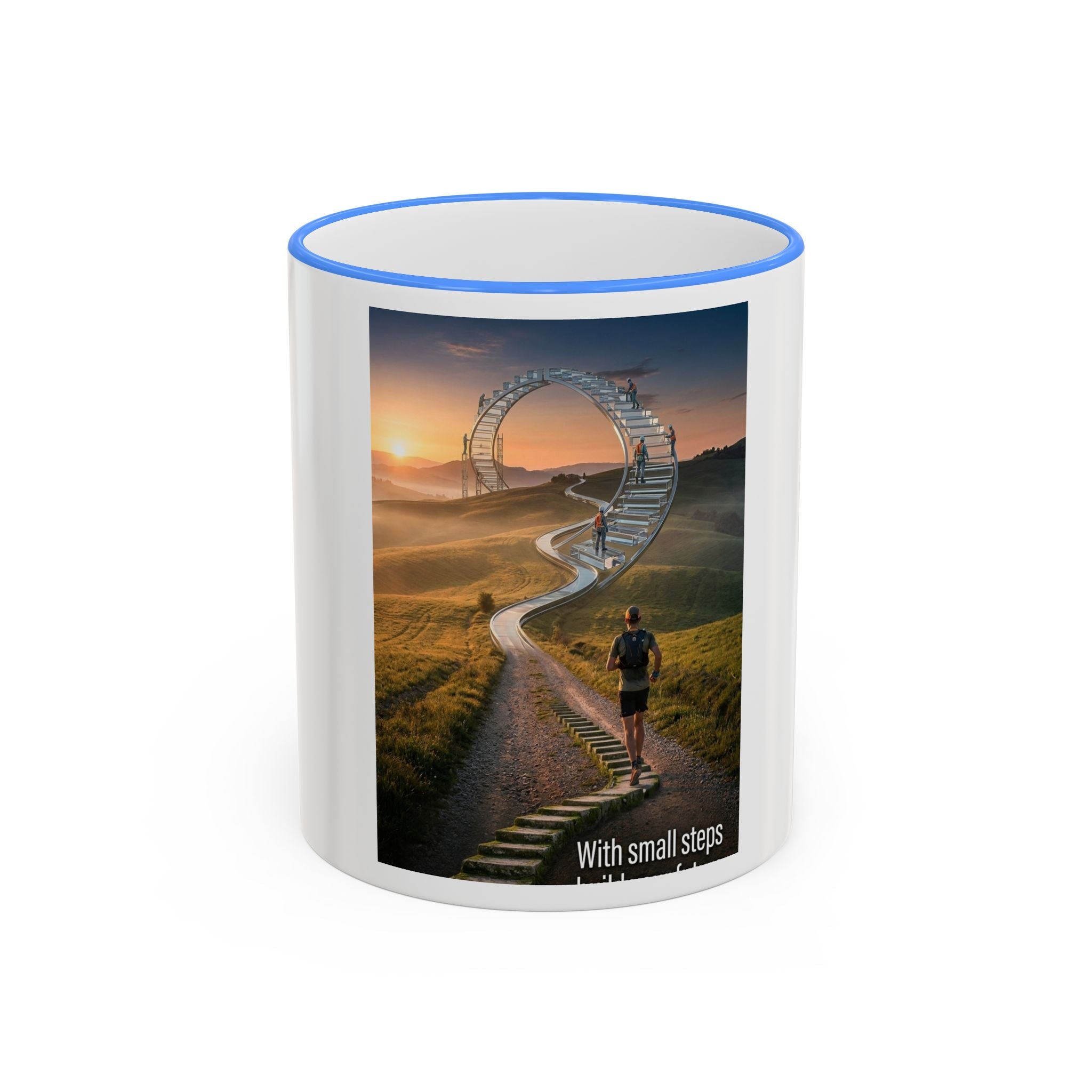 Motivational Journey Mug — "With small steps" Inspirational Coffee Cup