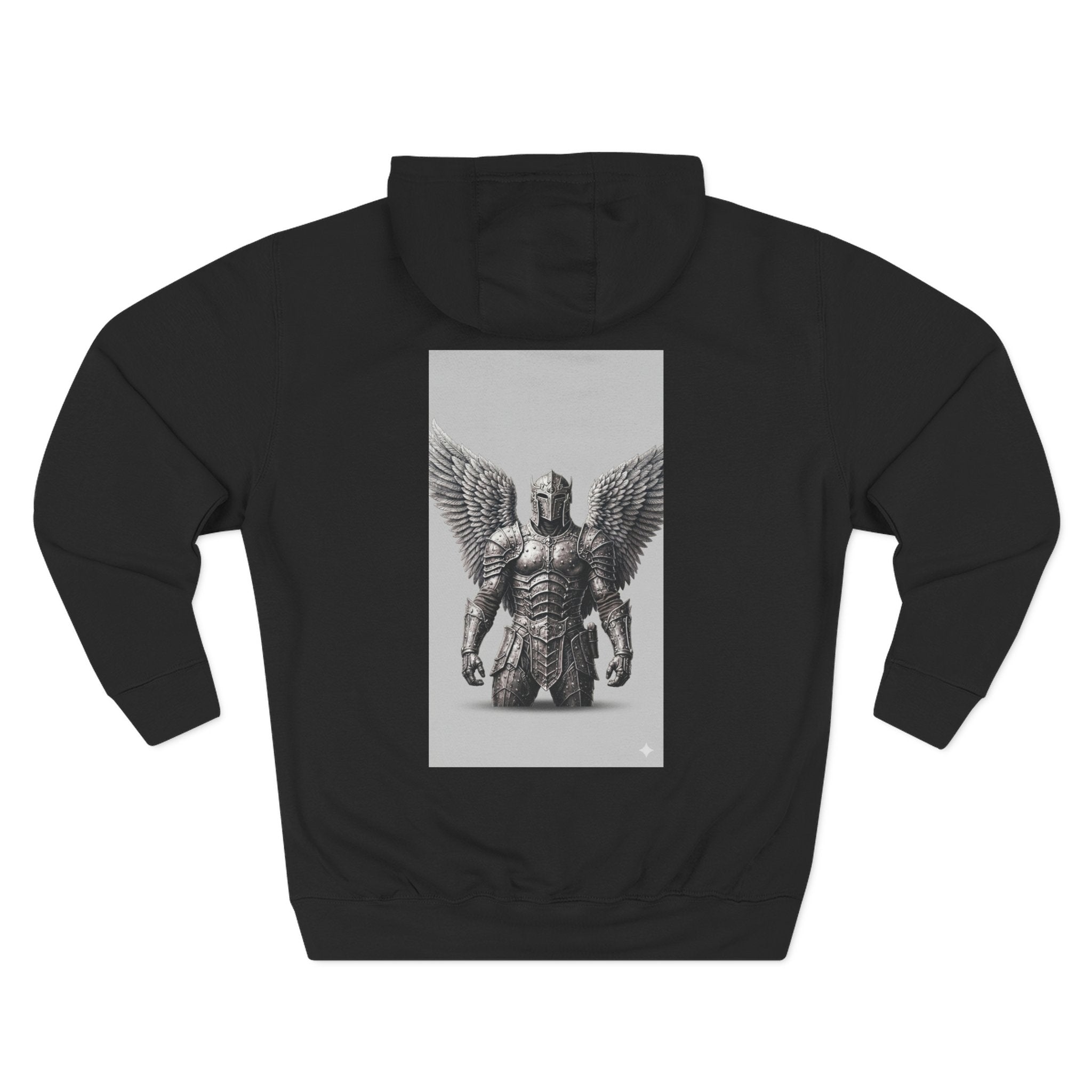 Angel Armor Hoodie — Gothic Winged Guardian Graphic Pullover