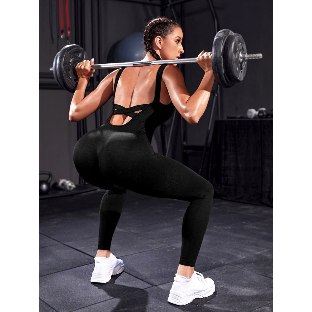 Women's Cross Backless Yoga Jumpsuit