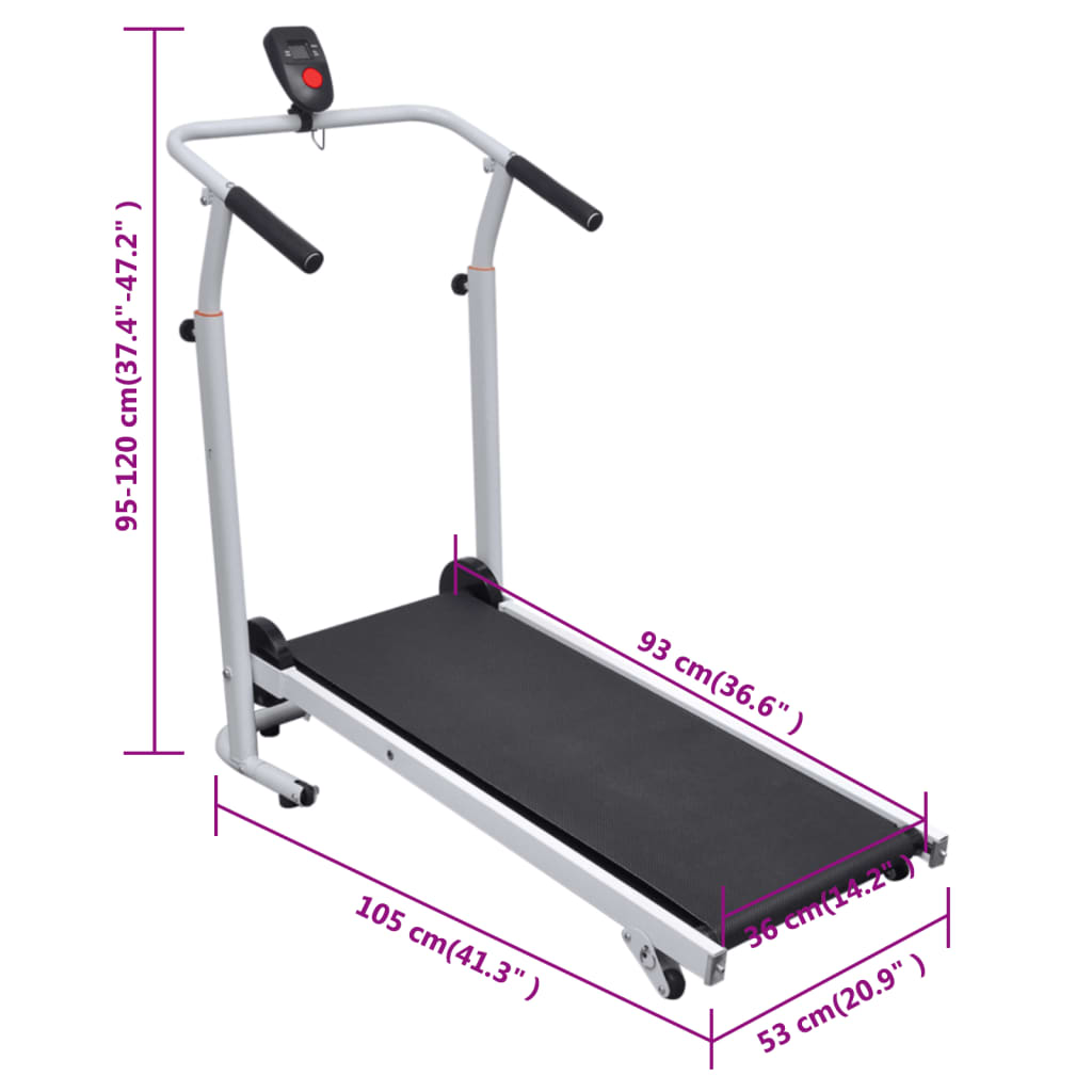 Mini Treadmill Foldable 93x36 cm Black.