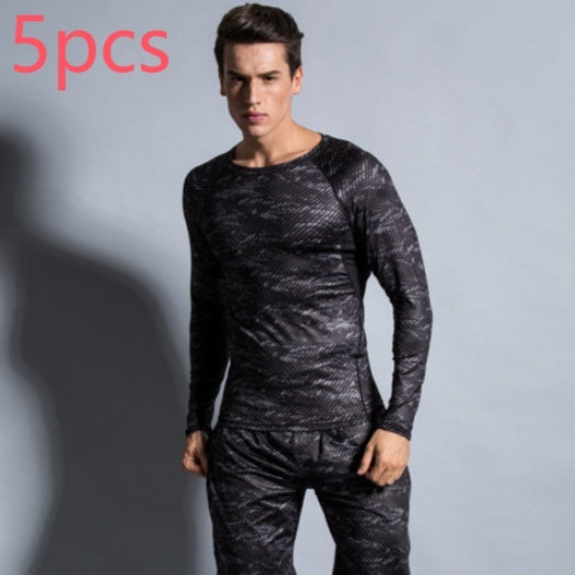 Men's 5-Piece Sports Fitness Set – Milk Silk Training Suit