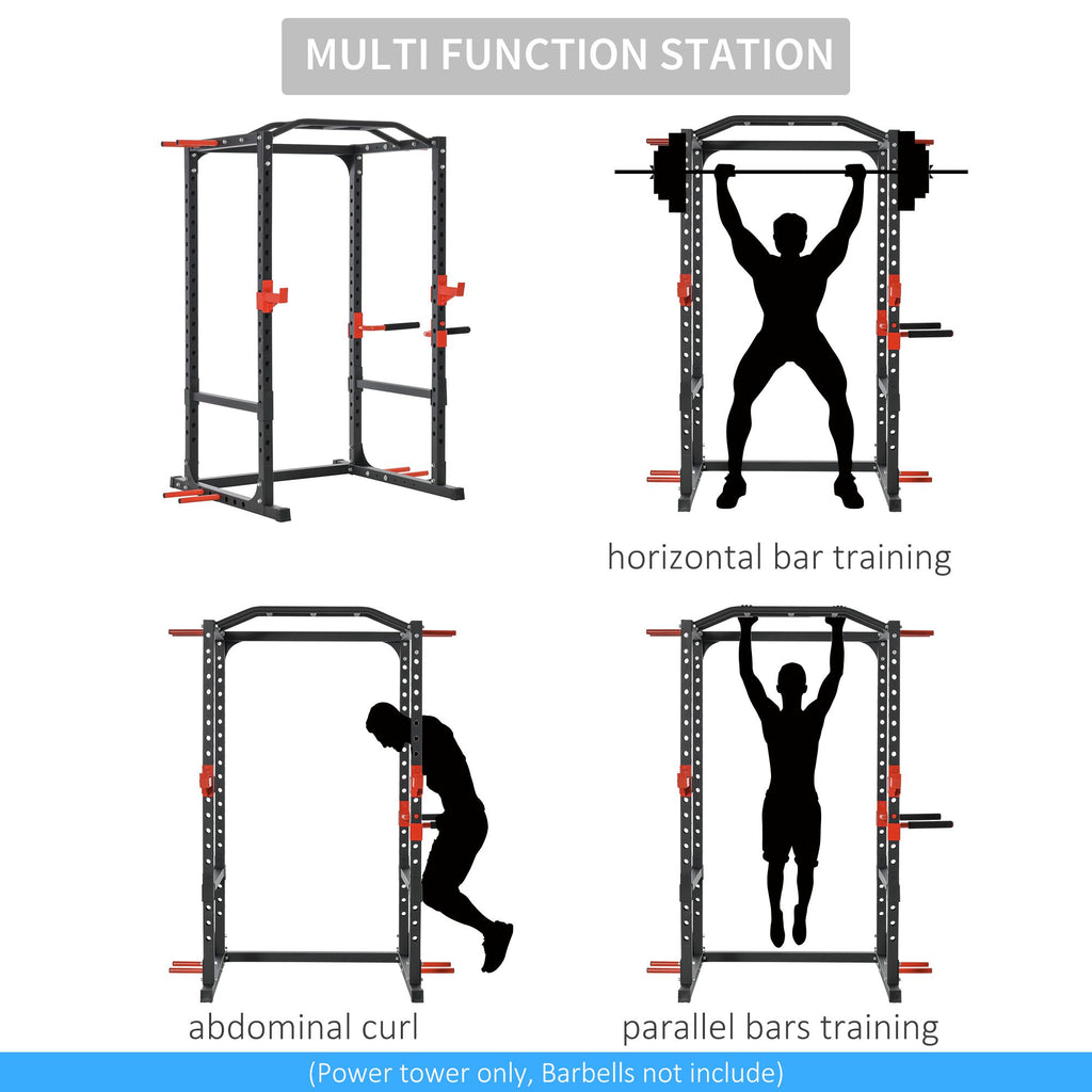 Adjustable Power Tower – Dip Station, Pull Up Bar & Squat Rack