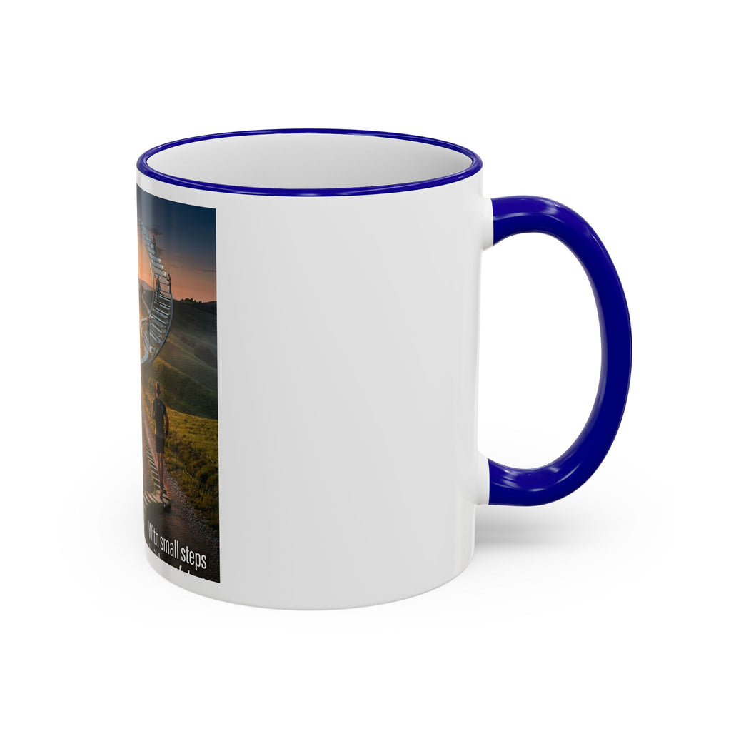 Motivational Journey Mug — "With small steps" Inspirational Coffee Cup