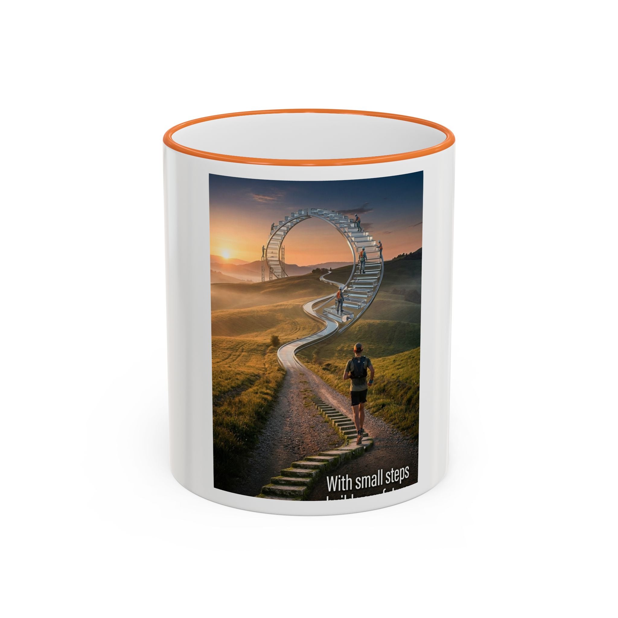 Motivational Journey Mug — "With small steps" Inspirational Coffee Cup