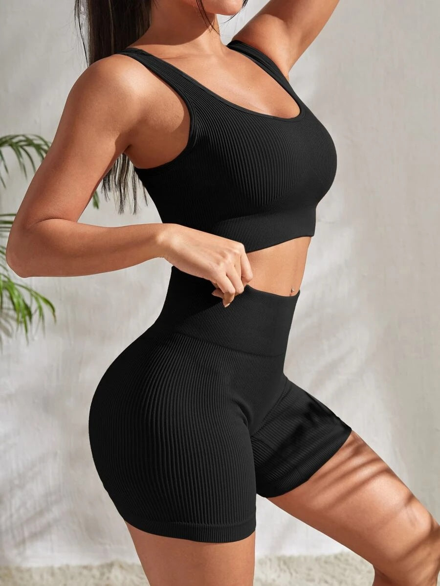 Women's Yoga Set – Top & Shorts Sports Suit