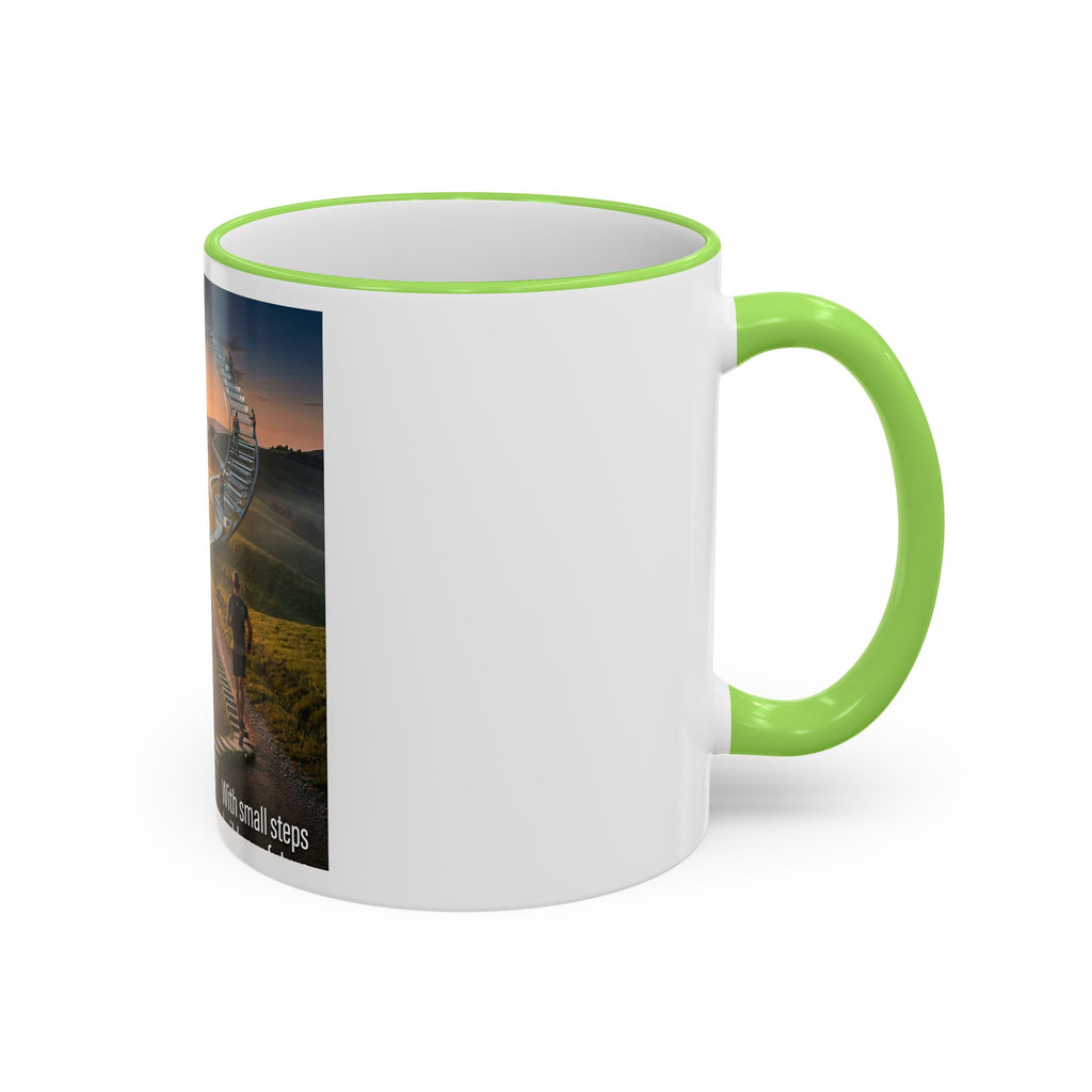 Motivational Journey Mug — "With small steps" Inspirational Coffee Cup