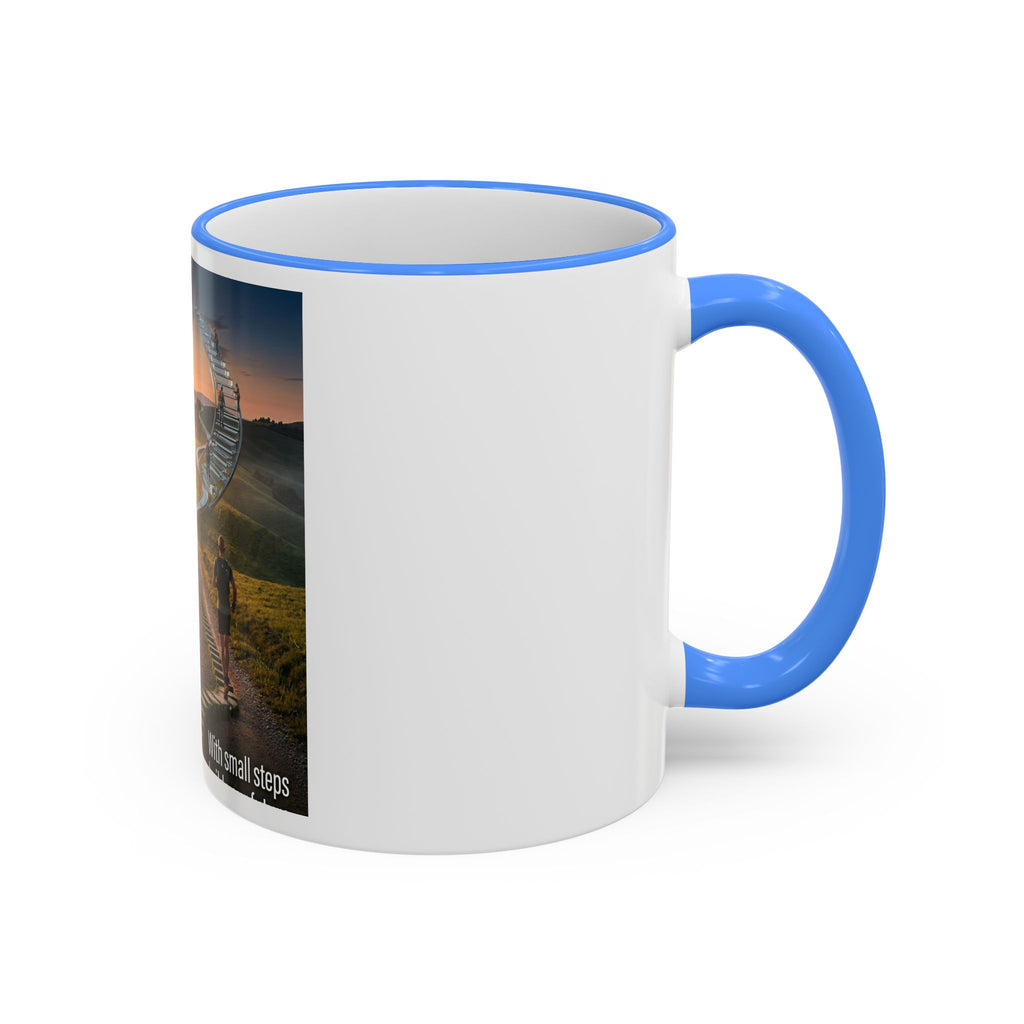 Motivational Journey Mug — "With small steps" Inspirational Coffee Cup