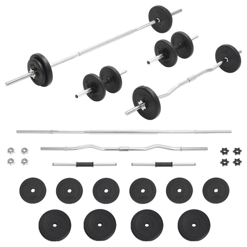 barbell and dumbbell set.