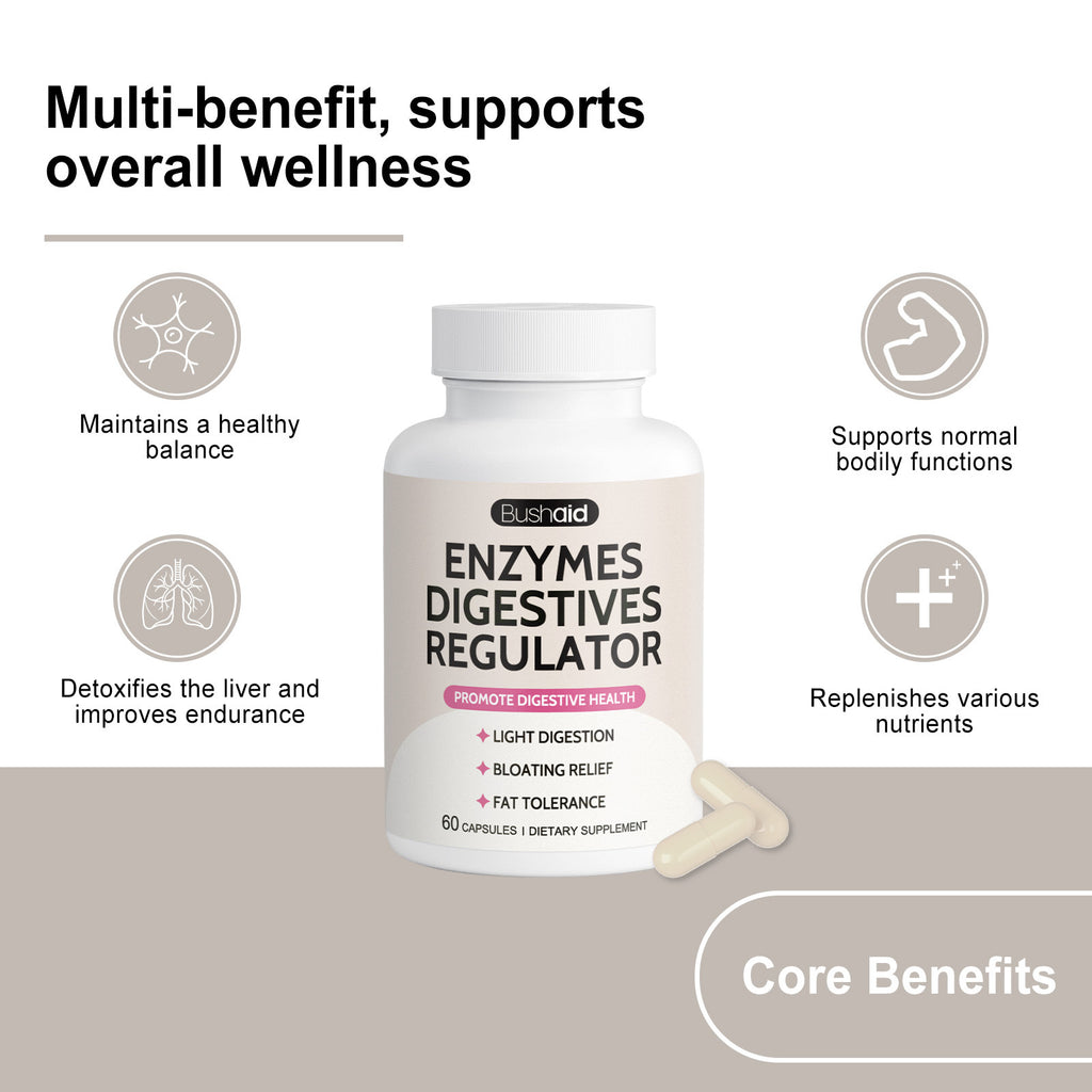 Digestive Enzyme Capsules – Plant-Based Natural Supplement 60pcs