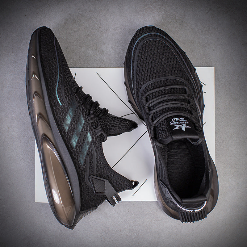 Men's Breathable Fly Woven Shock Absorption Sports Casual Shoes.