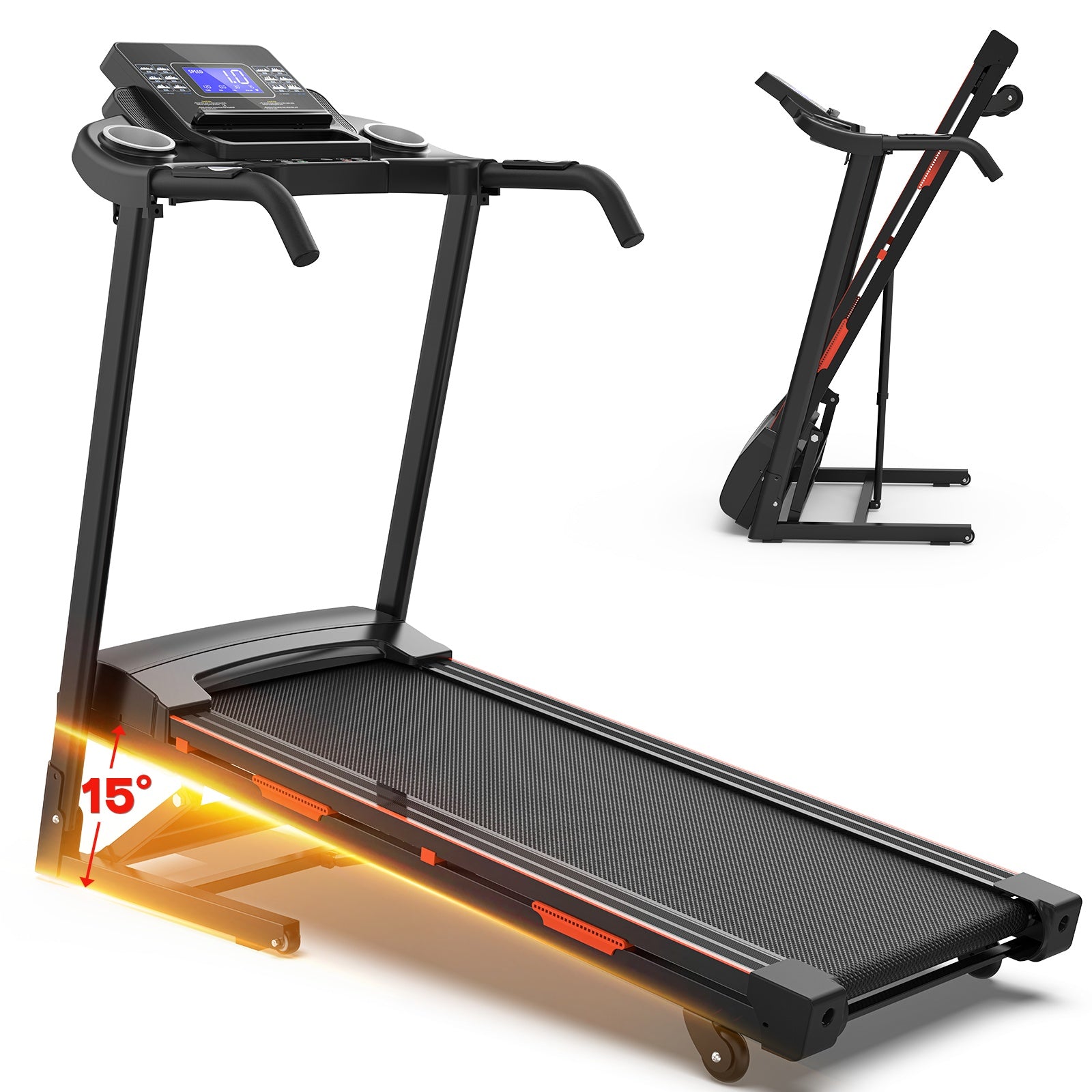 Treadmill JK8806F – Auto Incline 15°, 3.5HP Motor, Foldable
