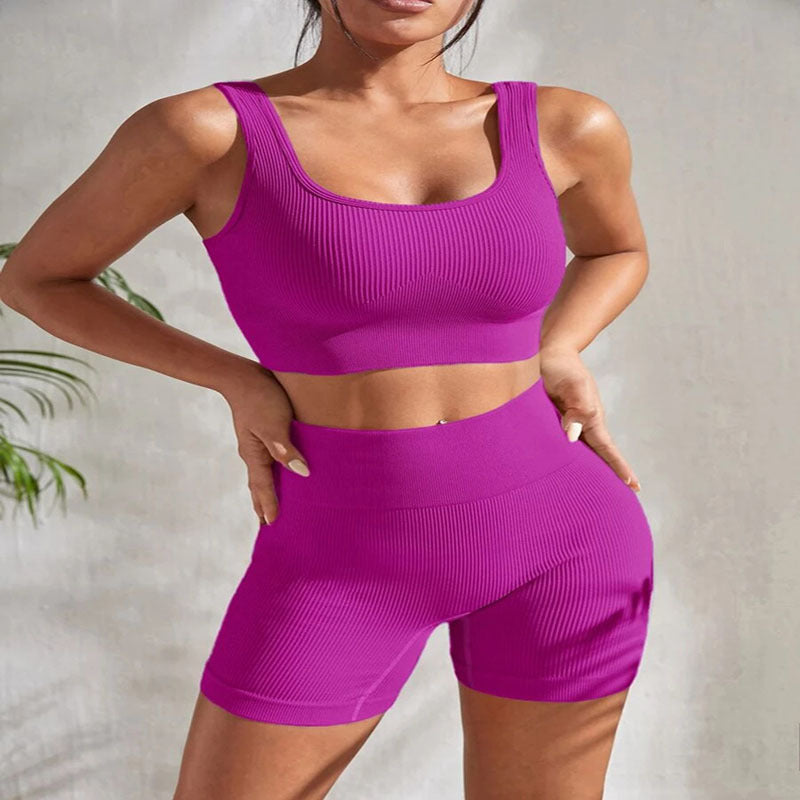 Women's Yoga Set – Top & Shorts Sports Suit