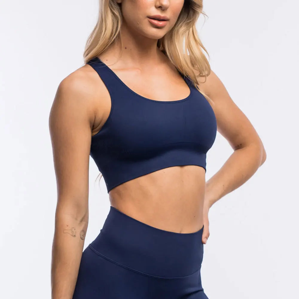 Scrunch Butt Leggings + Open Back Sports Bra Set – Seamless Yoga
