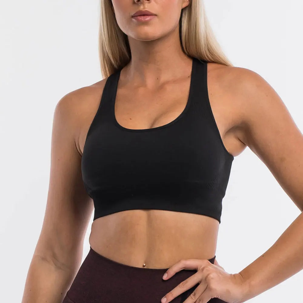 Scrunch Butt Leggings + Open Back Sports Bra Set – Seamless Yoga