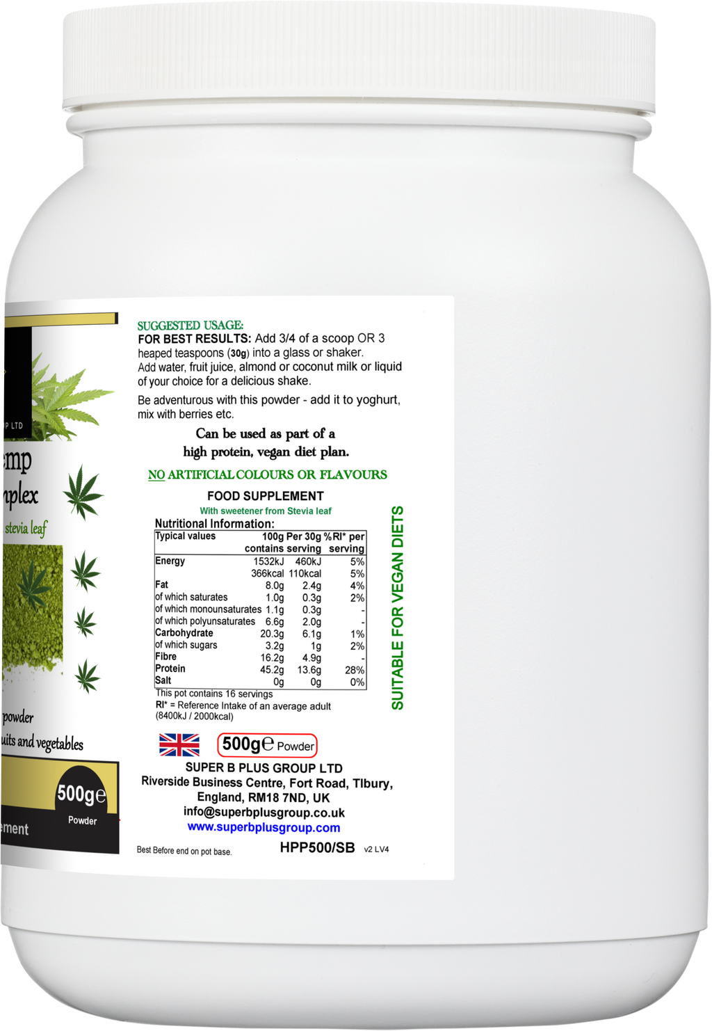 Super Hemp Protein Complex – Plant-Based Sports Protein Supplement | Feel Better