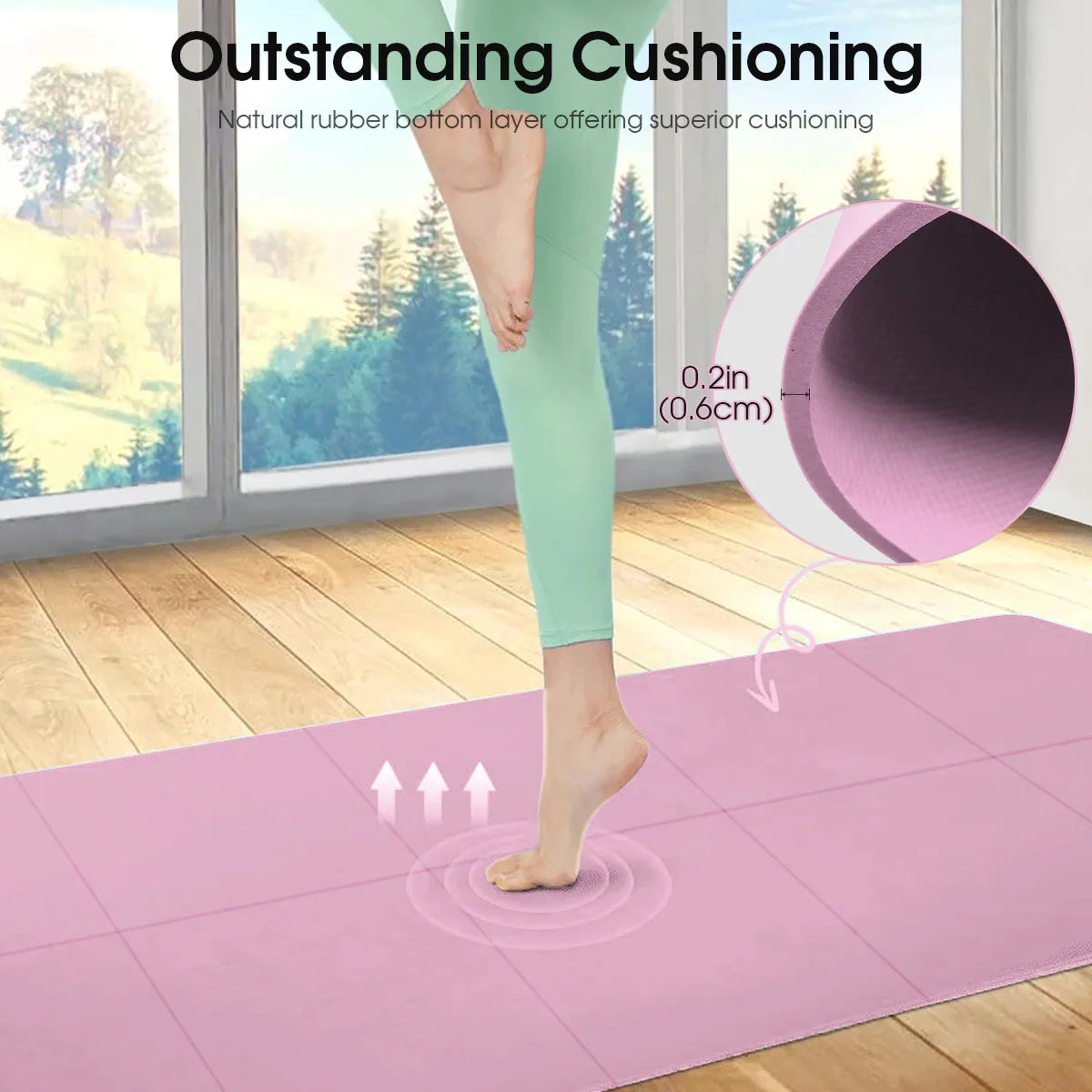 Yoga & Pilates Mat 3/4/6mm – Non-Slip Exercise Pad