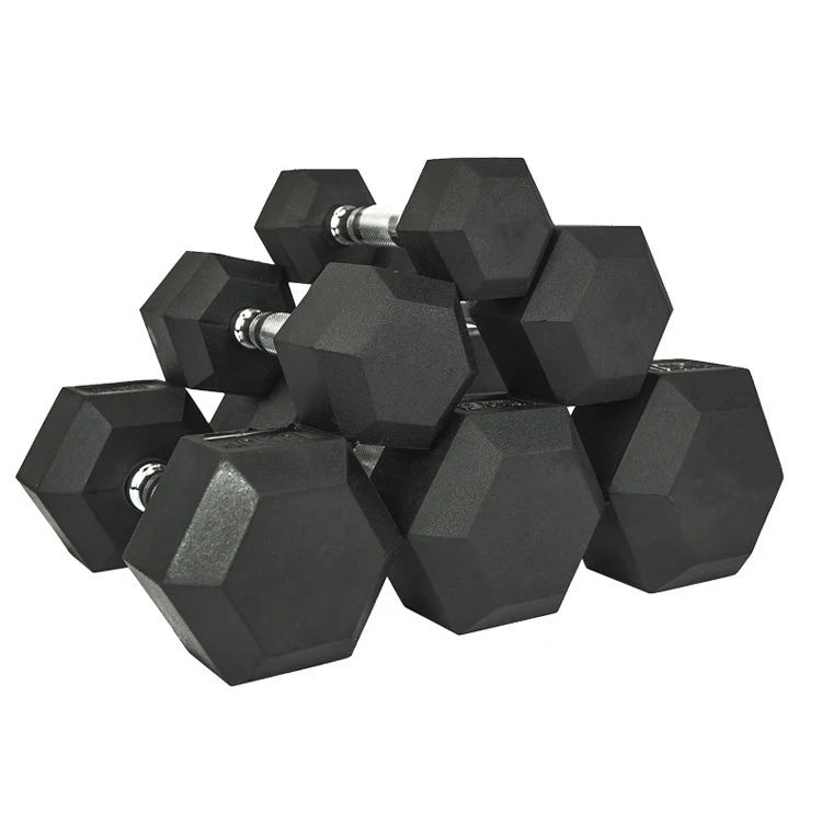 Hex Rubber Dumbbell Set – 2.5kg to 15kg, Gym & Home Training