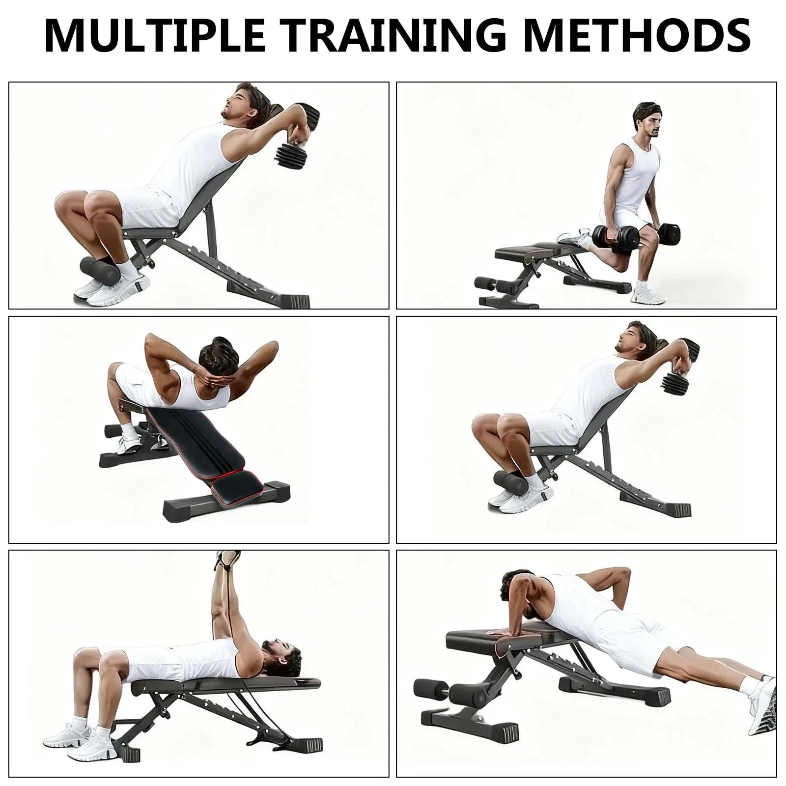 Adjustable Dumbbell Bench for Home Gym – Foldable Weight Bench with Steel Frame.