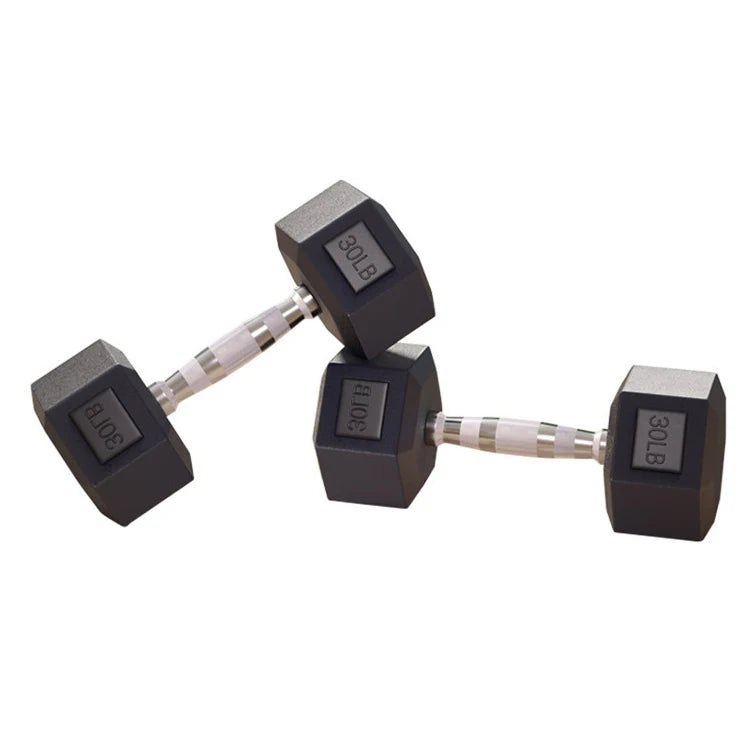 Hex Rubber Dumbbell Set – 2.5kg to 15kg, Gym & Home Training