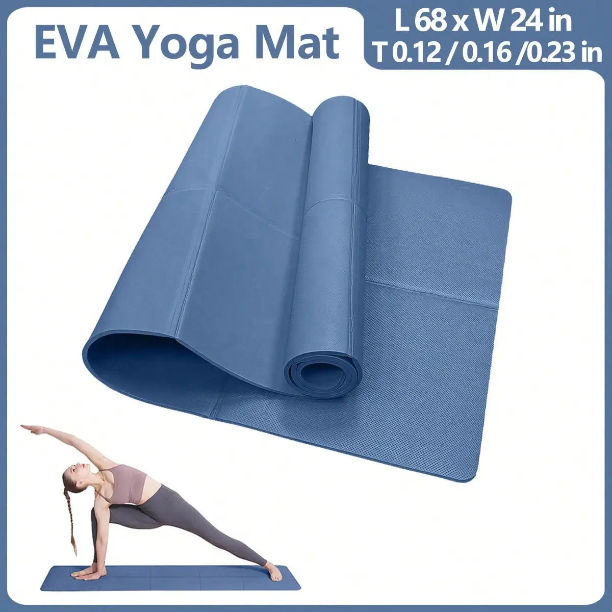 Yoga & Pilates Mat 3/4/6mm – Non-Slip Exercise Pad