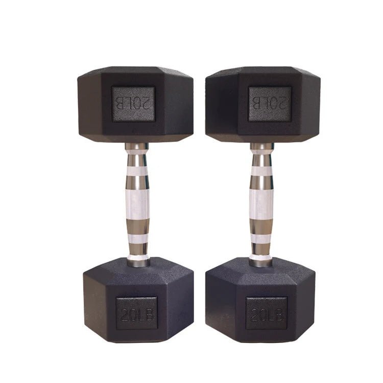 Hex Rubber Dumbbell Set – 2.5kg to 15kg, Gym & Home Training