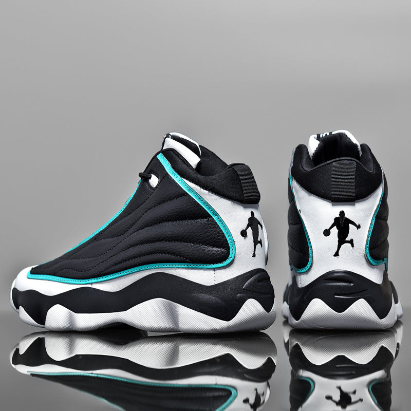 Fashion Thick Bottom Wear-resistant High-top Trendy Running Basketball Shoes.