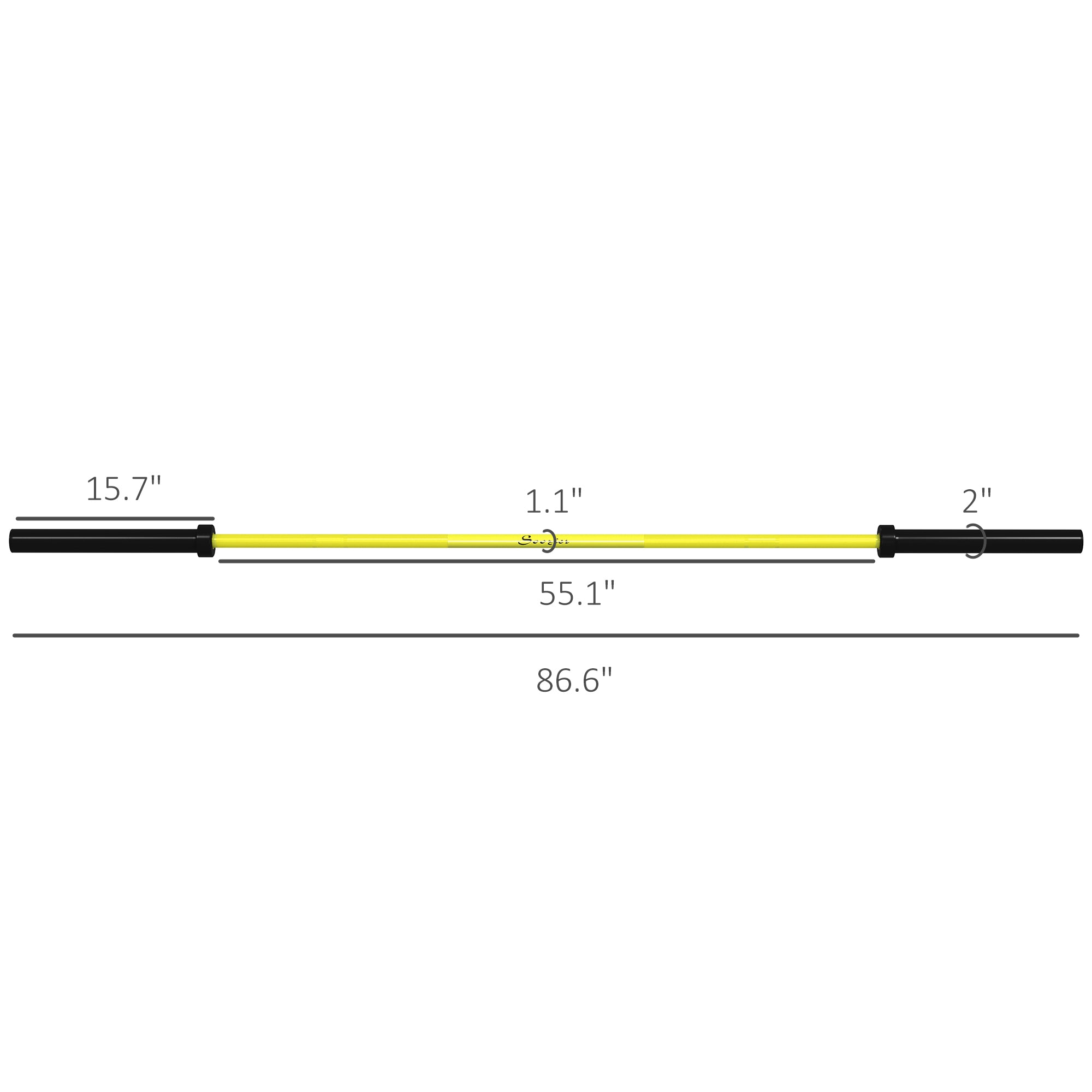 7.2ft Olympic Barbell – 1500lbs Capacity with Rotating Sleeves