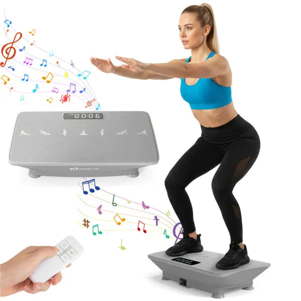 Full Body Vibration Plate – 10 Speed Levels, Remote Control, 440lbs Capacity