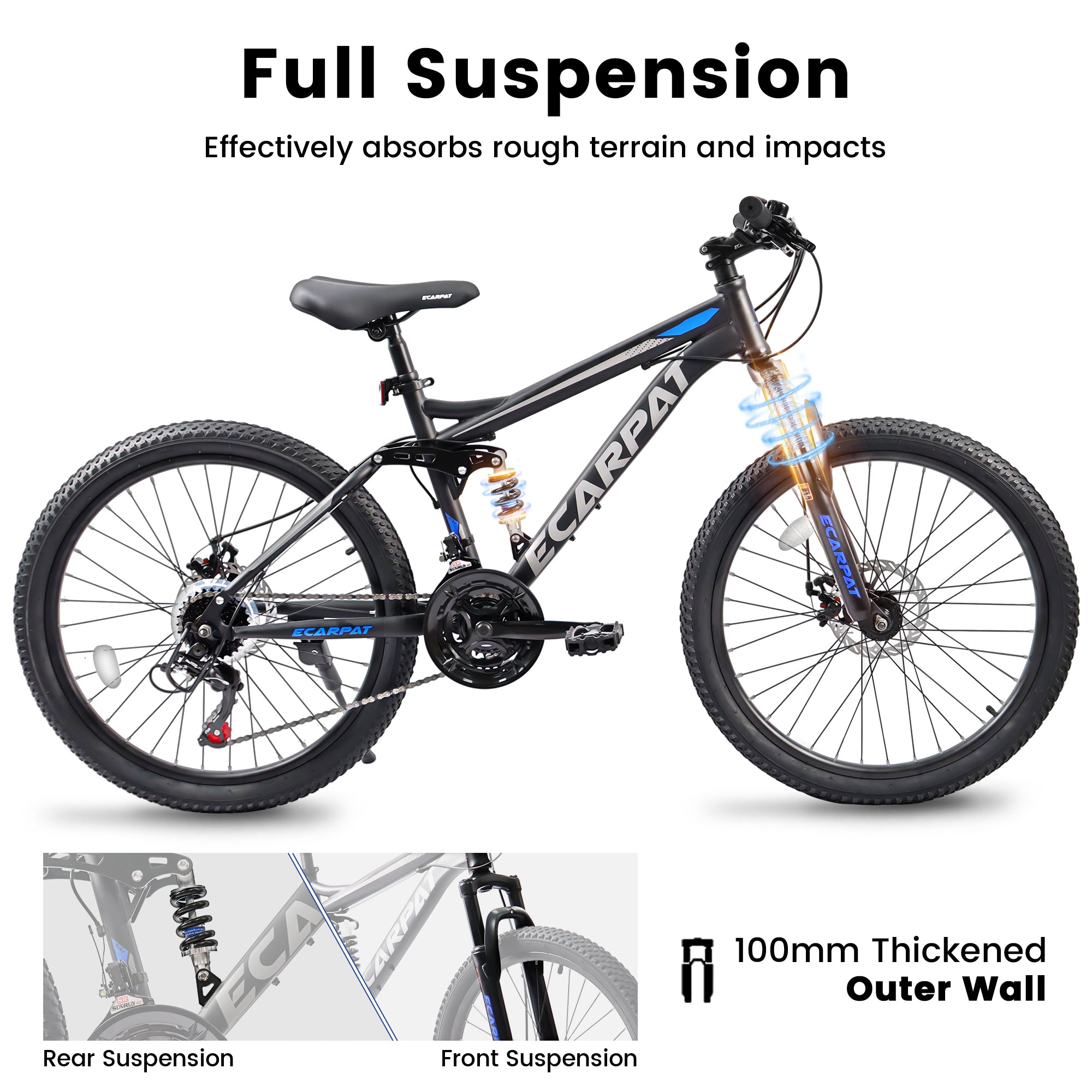 A2760 27.5" Mountain Bike – Full Suspension, 21-Speed, Disc Brakes